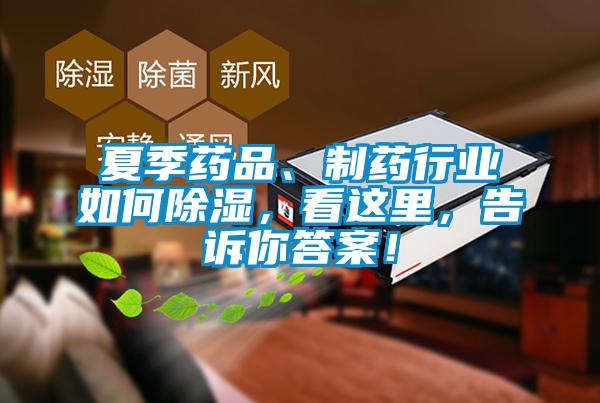 夏季藥品、制藥行業(yè)如何除濕,看這里,告訴你答案!