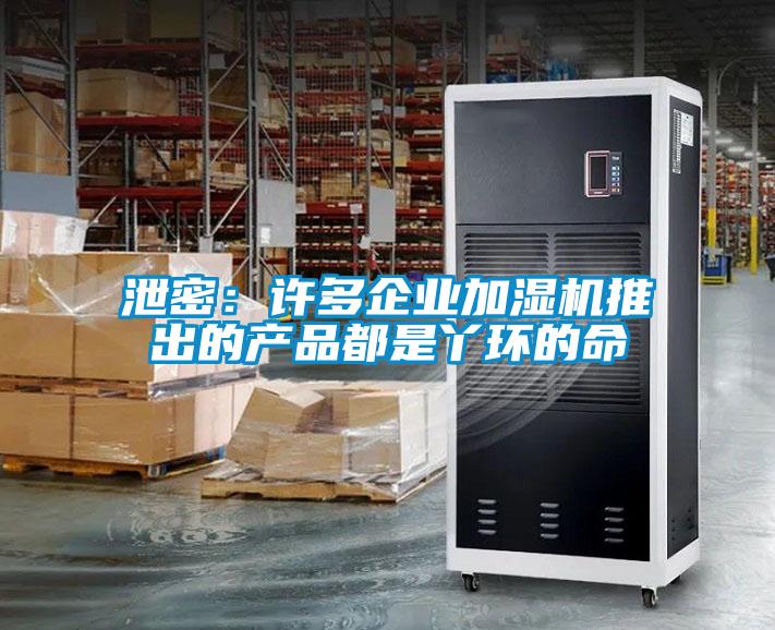 泄密:許多企業(yè)加濕機(jī)推出的產(chǎn)品都是丫環(huán)的命