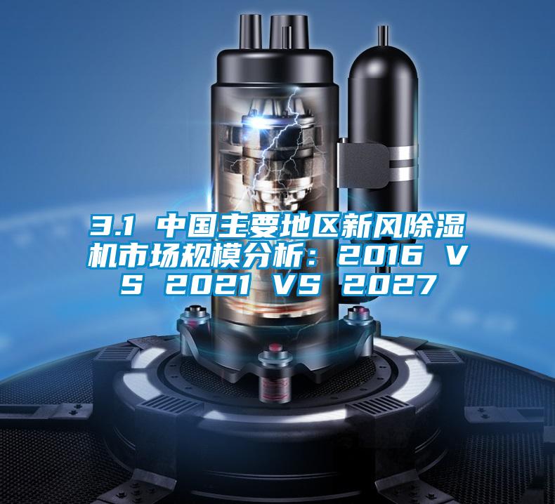 3.1 中國主要地區新風除濕機市場規模分析:2016 VS 2021 VS 2027