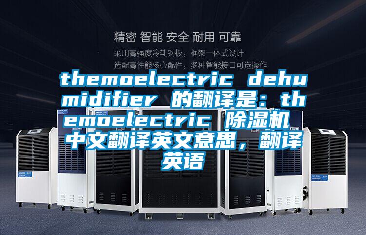themoelectric dehumidifier 的翻譯是:themoelectric 除濕機 中文翻譯英文意思,翻譯英語