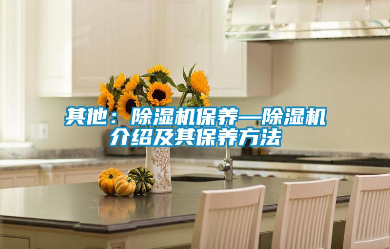 其他:除濕機保養—除濕機介紹及其保養方法