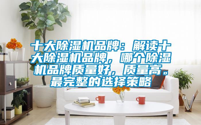 十大除濕機品牌：解讀十大除濕機品牌，哪個除濕機品牌質量好，質量高。最完整的選擇策略