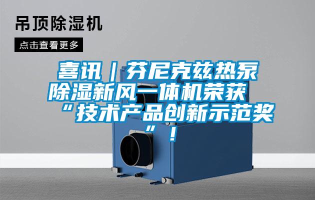 喜訊|芬尼克茲熱泵除濕新風一體機榮獲“技術產品創新示范獎”!