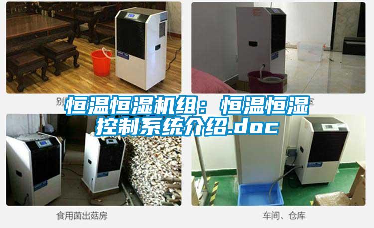 恒溫恒濕機組:恒溫恒濕控制系統介紹.doc