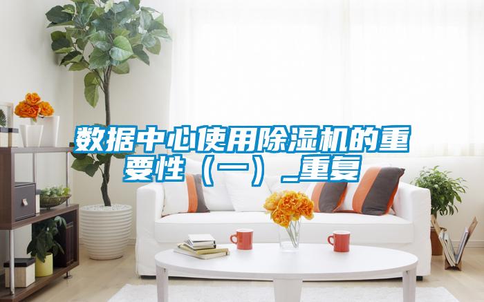數據中心使用除濕機的重要性(一)_重復
