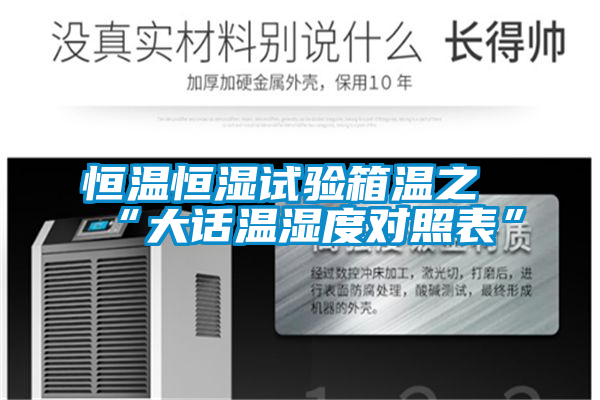 恒溫恒濕試驗(yàn)箱溫之“大話溫濕度對照表”