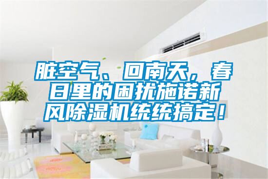 臟空氣、回南天,春日里的困擾施諾新風除濕機統統搞定!