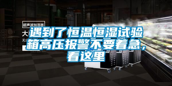 遇到了恒溫恒濕試驗箱高壓報警不要著急,看這里