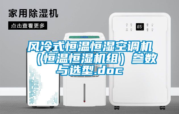 風冷式恒溫恒濕空調機(恒溫恒濕機組)參數與選型.doc